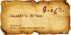 Gajdán Ákos névjegykártya